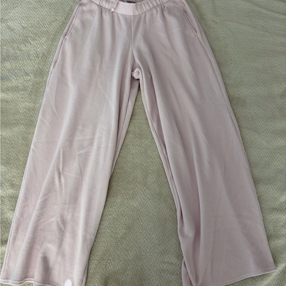 Hollister Pants - Baby Pink Wide Leg Ribbed Hollister Lounge Pants